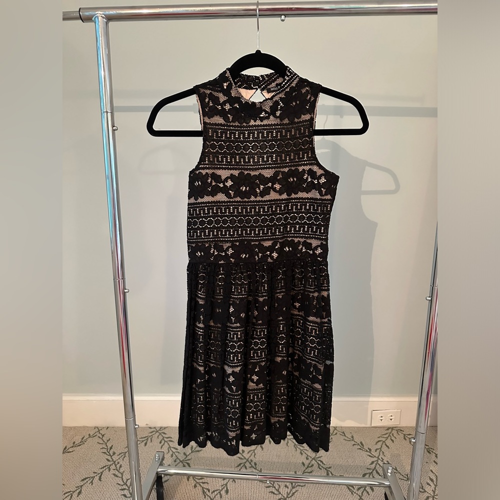 Miss Behave girls black lace halter neck dress. US girls size 12.